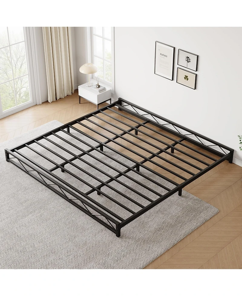 gaomon King Size Bed Frame, Metal Low Platform Bed Frame, with Wavy Pattern
