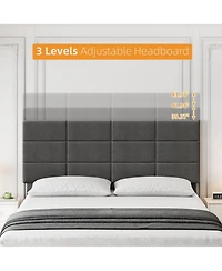 gaomon Full Size Bed Frame with Adjustable Headboard