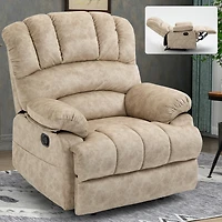 Mondawe Large Manual Recliner Chair Fabric For Living Room