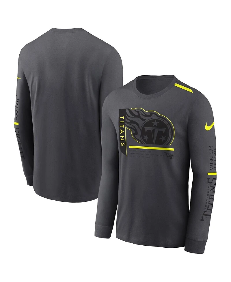 Nike Men's Anthracite Tennessee Titans Volt performance Long Sleeve T-shirt