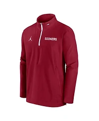 Jordan Men's Crimson Oklahoma Sooners Sideline Coaches Quarter-Zip Jacket