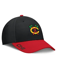 Fanatics Men's Black/Red Chicago Blackhawks Authentic Pro Rink Flex Hat