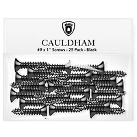 Cauldham Bright Brass Wood Screws #9 x 1 Inch for Door Hinges - 25 pack