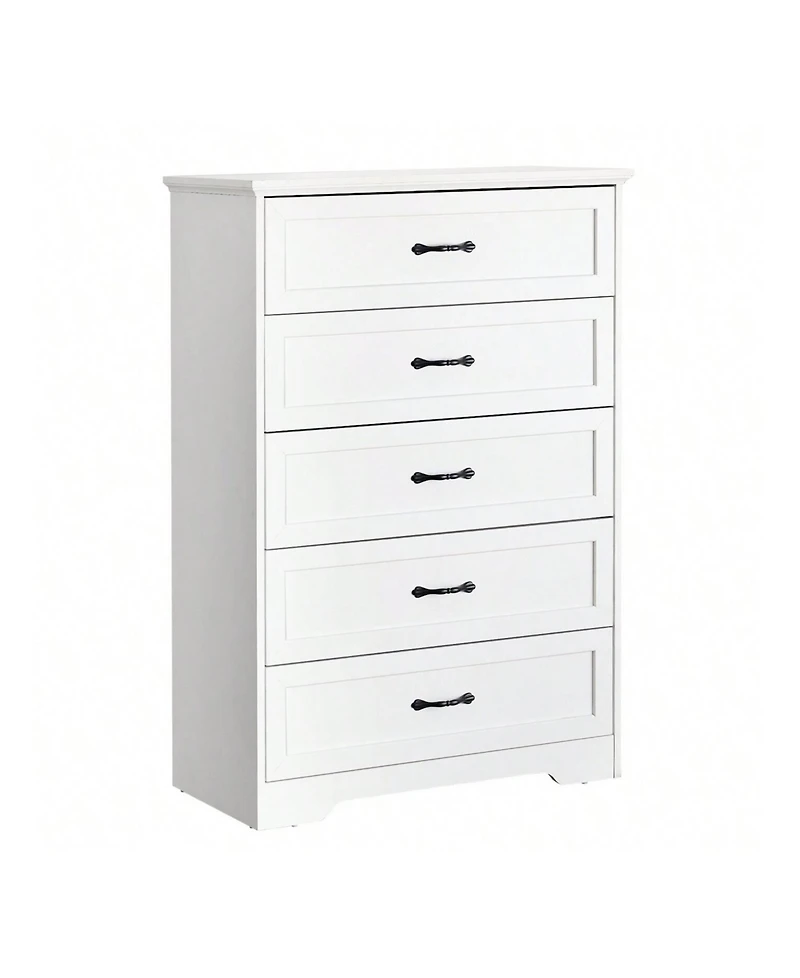 Modern 5 Drawers Dresser, Chest Of Drawers Closet Organizers And Storage Clothes, Modern Dressers For Closet Living Room, Kids Bedroom (5 Drawers Dres