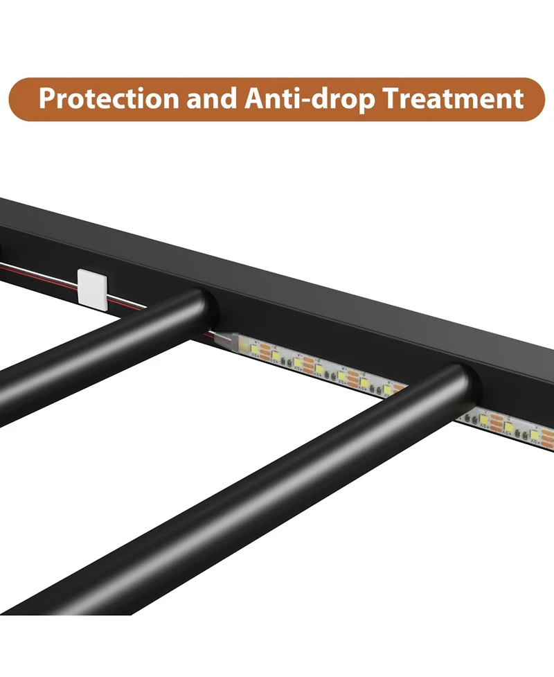 gaomon Full Size Bed Frame with Led Lights, Charging Station