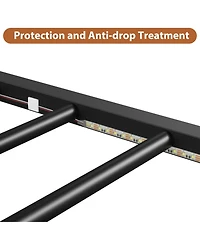 gaomon Full Size Bed Frame with Led Lights, Charging Station