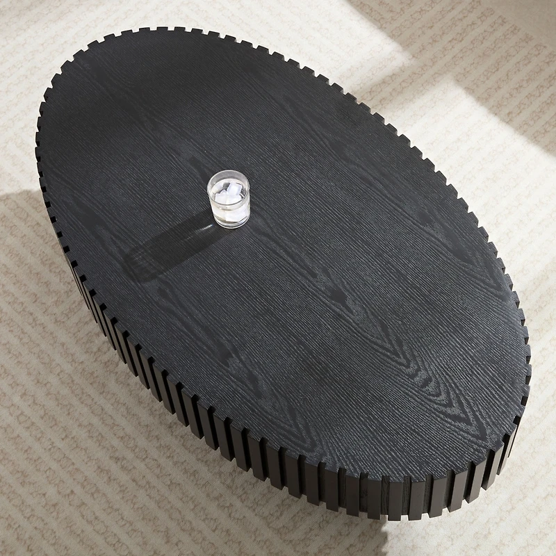 Streamdale Ellipse Coffee Table with Sturdy Pedestal