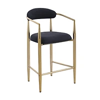 Streamdale Furniture Modern Boucle Bar Stools Set of 2 Modern Upholstered Bar Height Barstools Vintage High Island Chairs with Metal Frame/Back/Arms f
