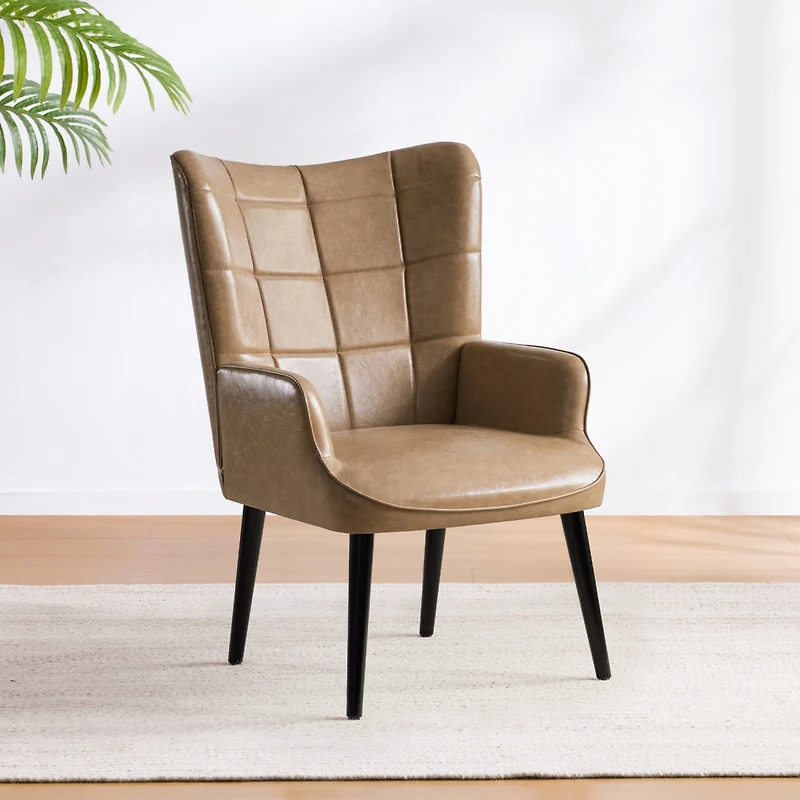 Streamdale Pu Leather Accent Chair (Amber)