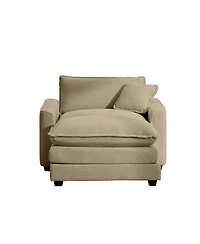 Streamdale Furniture Comfortable Single Chair Deep Seat Sofa With Footstool With One Pillow, Suitable for Living Room and Bedroom, Club Multiple Occas