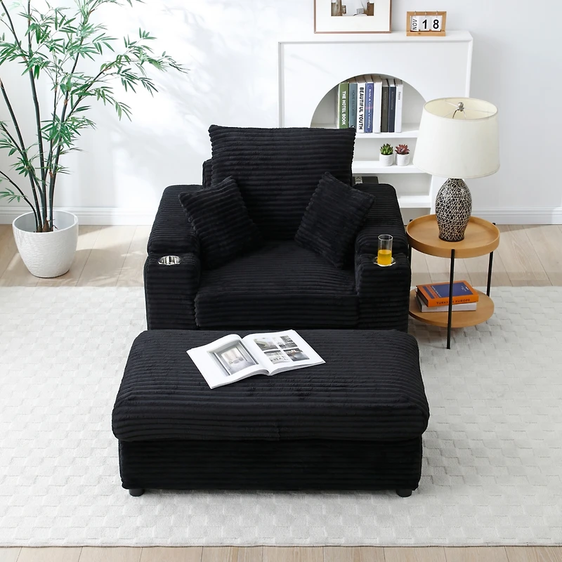 Streamdale Oversized Accent Chair with Ottoman