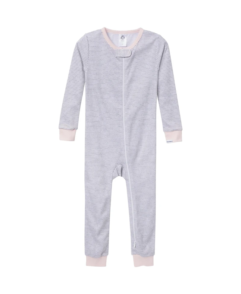 Baby Girls' Snug Fit Footless Pajamas, 3-Pack