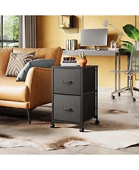 2 Drawer Mobile File Cabinet, Rolling Printer Stand