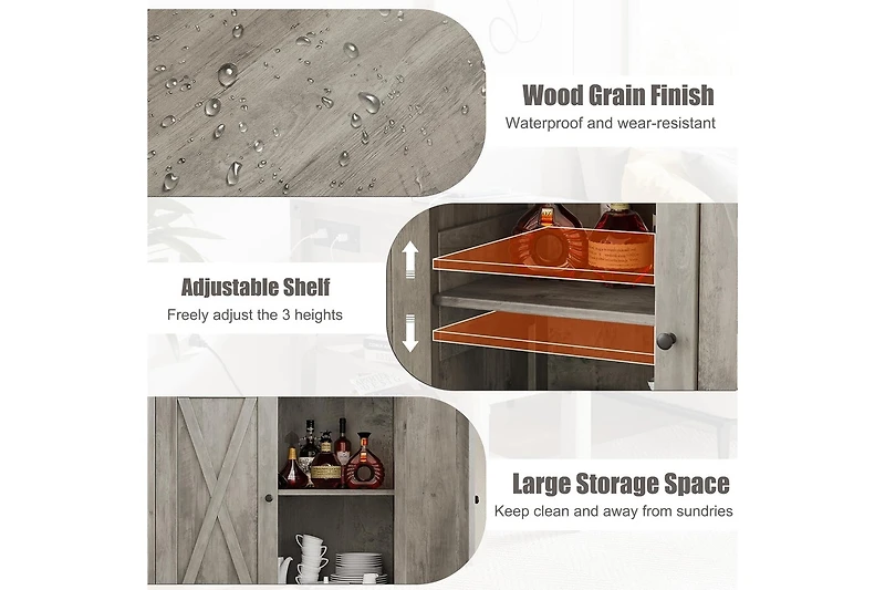 gaomon Buffet Cabinet Farmhouse Storage with Doors and Shelves, Buffets Sideboards Entryway Accent Console fo