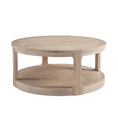 Streamdale Curved 40" Wooden Coffee Table with Wheels