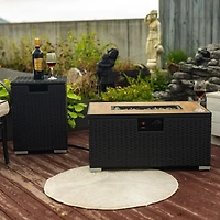 Streamdale Rattan Fire Pit Table with Tile Top