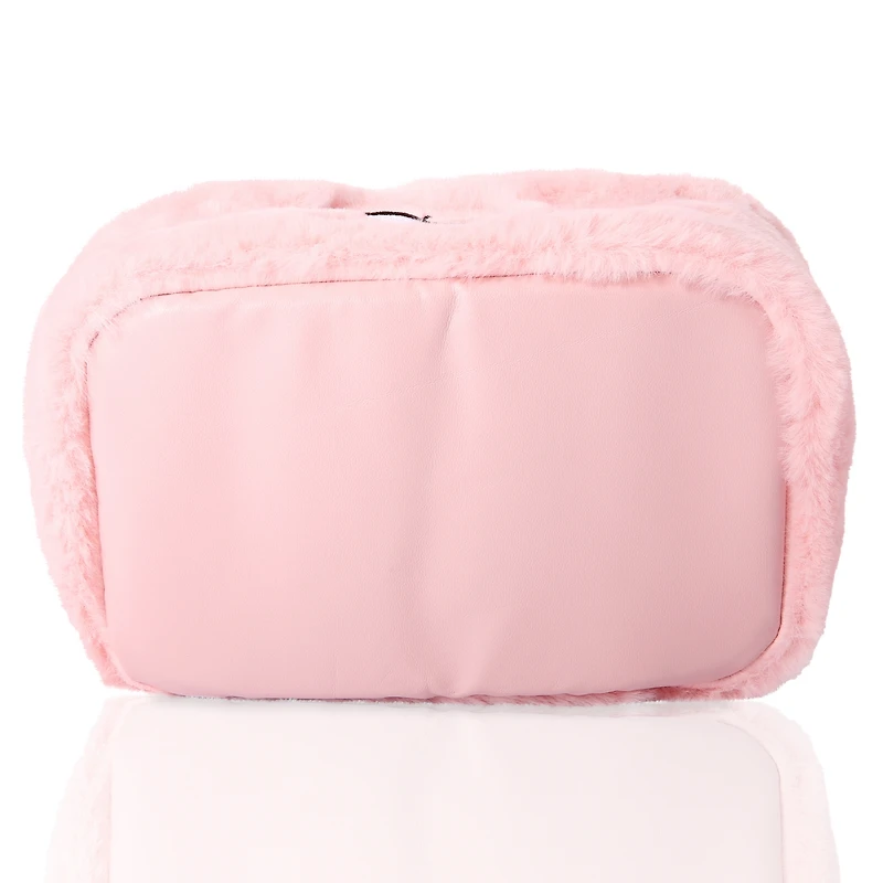 Peanuts Snoopy Fluffy Cosmetic Bag for Travel - Soft Plush Toiletry Makeup Cosmetic Jewelry Pouch