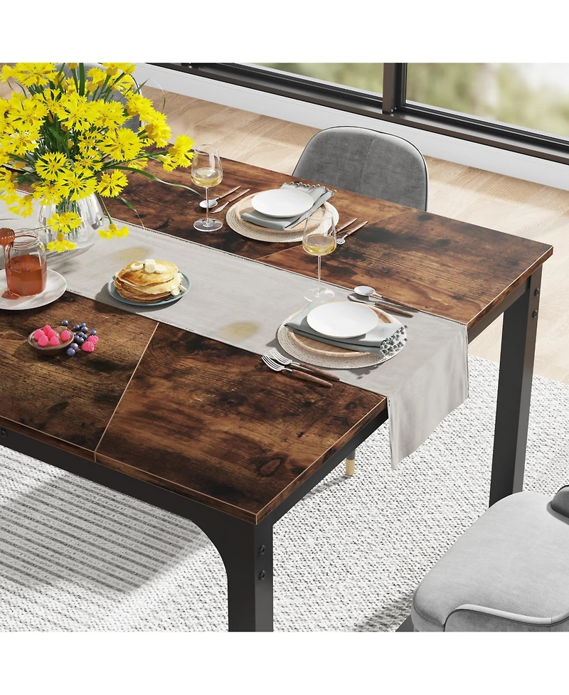 Tribesigns 71"x35.4" Dining Table, Industrial Kitchen Table for 6-8 Person, Rectangular Dinner Table for Dining Room Kitchen Living Room, with Heavy D