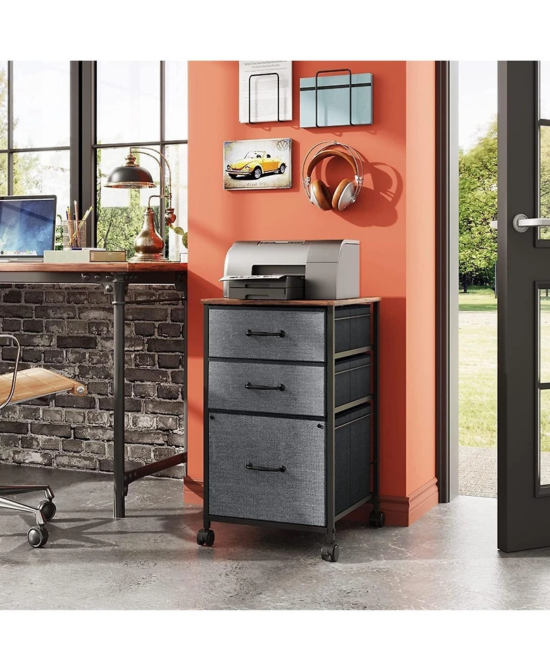 Mobile File Cabinet, Rolling Printer Stand with 3 Drawers
