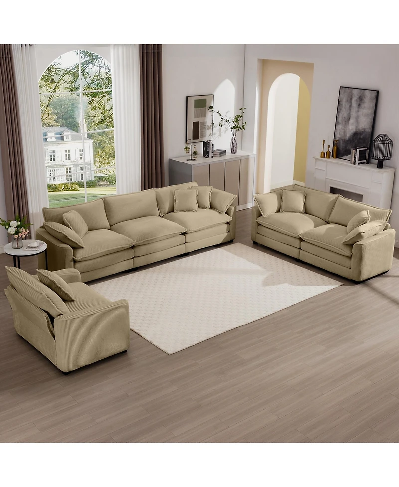 Streamdale Furniture 3 Piece Sectional Sofa Oversized Sectional Sofa Comfortable Sectional Sofa, One Single Sectional Sofa, One 2-Seater Sofas, One 3-