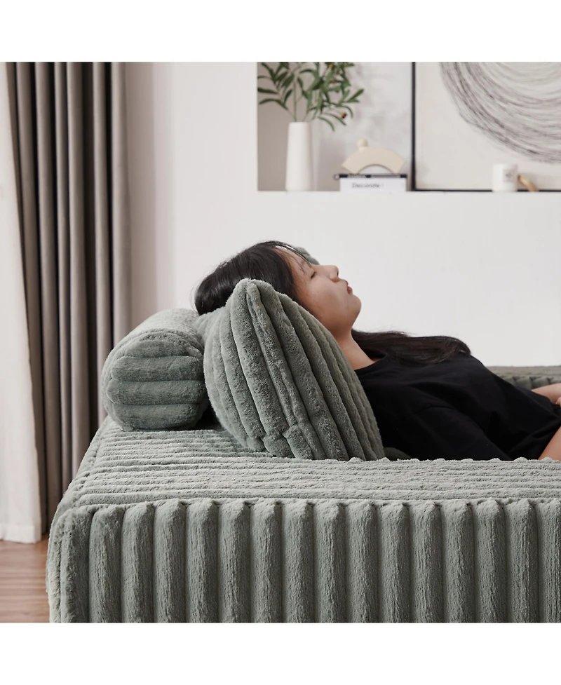Streamdale 75" Cozy Corduroy Sofa Chair, No Assembly