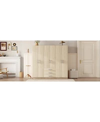 Streamdale Furniture 6-Doors Wooden Wardrobe Storage for Bedroom, with Big Drawers