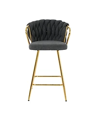 Streamdale Gold-Legged Bar Chair (Set of 2)