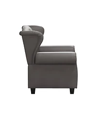 Modern Tufted Push Back Armchair Technical Leather Chair, Adjustable Single Sofa Chair with Sturdy Wood Legs for Bedroom, Living Room, Small Space(Col
