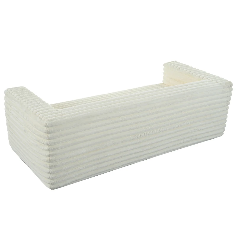 Streamdale Modern 89" Corduroy Sofa with Squared Arm