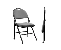 gaomon 4 Pack Folding Chairs,Outdoor & Indoor Event Portable Metal Folding Chairs with Cushion,Fabric Dining Chair Set with Padded Cushion and Back