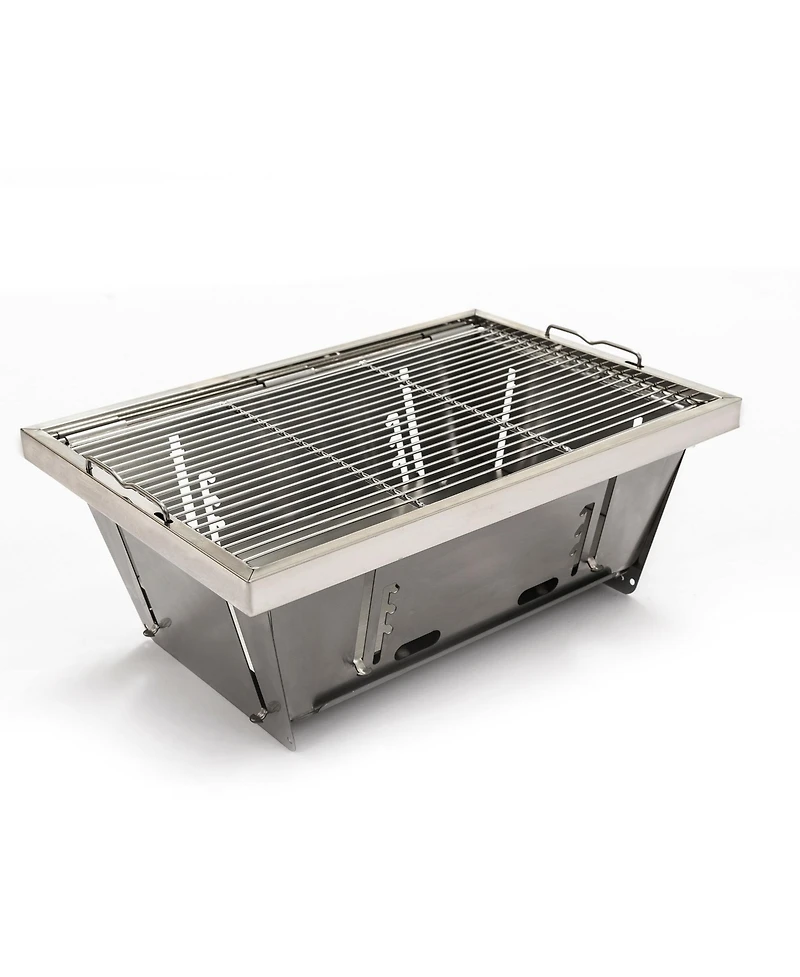 Folded portable Bbq outdoor charcoal barbecue set for picnic patio camping