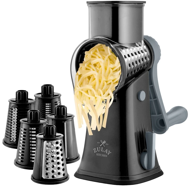 Rotary Cheese Grater with 5 Interchangeable Stainless Steel Blades