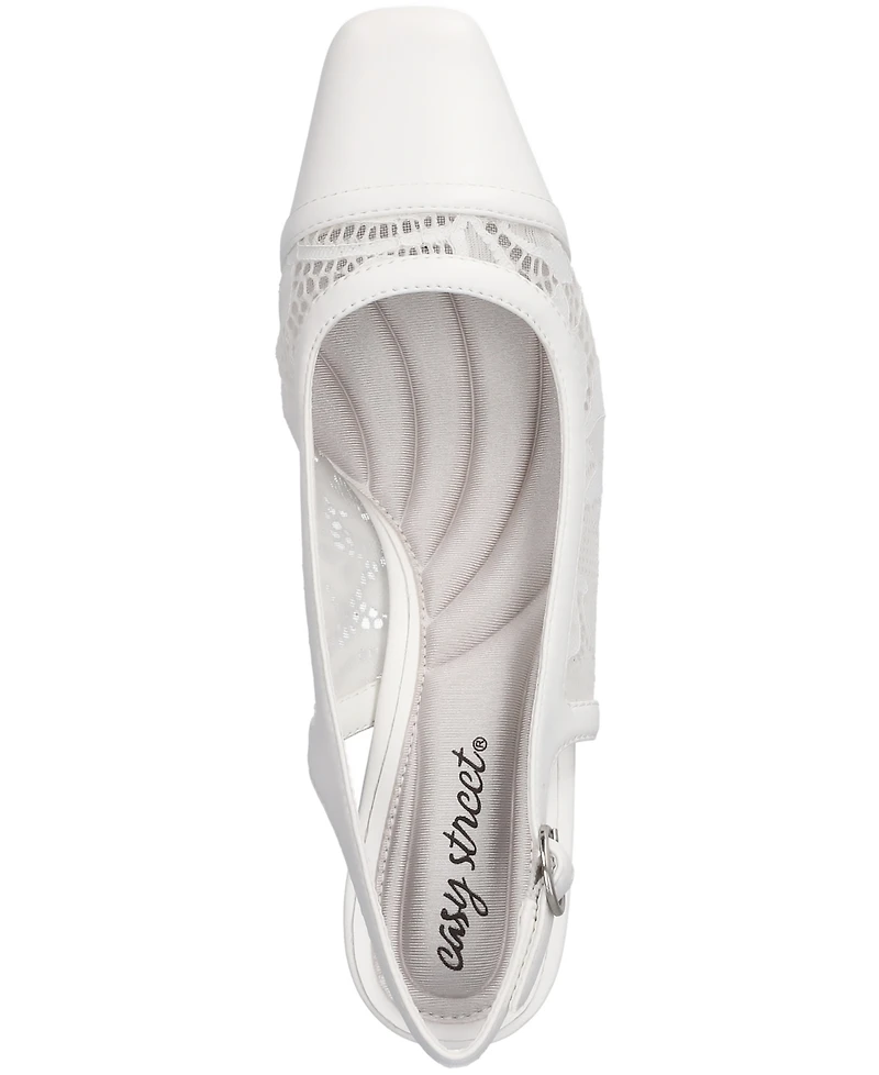 Easy Street Women's Fortune Square Toe Slingback Pumps