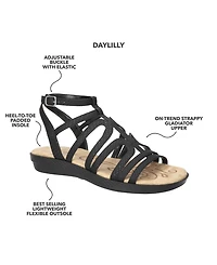Easy Street Women's Daylily Gladiator Buckle Flat Sandals