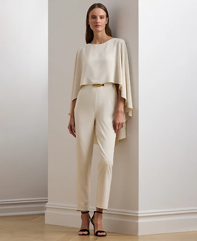 Lauren Ralph Lauren Women's Belted Cape Georgette Jumpsuit