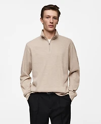 Mango Men's Ribbed-Collar Sweatshirt