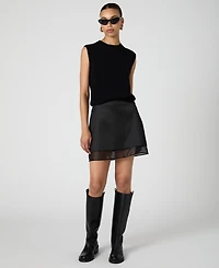 French Connection Women's Structured Satin Mini Skirt