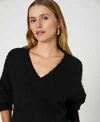 French Connection Women's Fluffy-Knit V-Neck Sweater