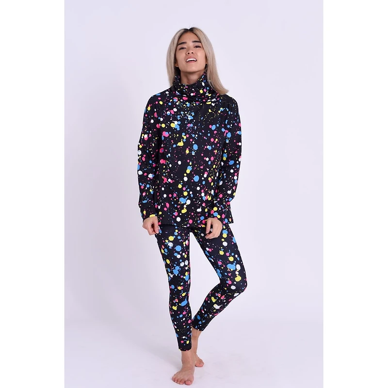 Oosc Clothing Women's High Neck Baselayer Top - Catalina Wine Mixer