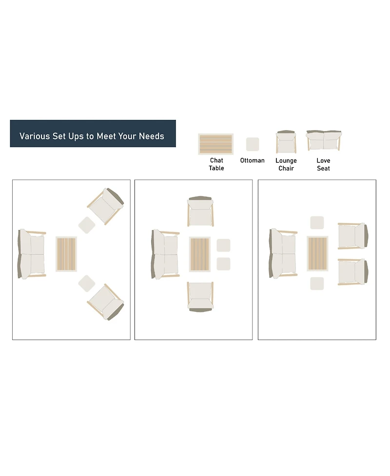 Sencillo 6 Piece Conversation Set