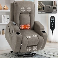 Power Lift Recliner Chair for Elderly Heavy Duty Motion Mechanism with 8-Point Vibration Massage and Lumbar Heating Usb Charging Port