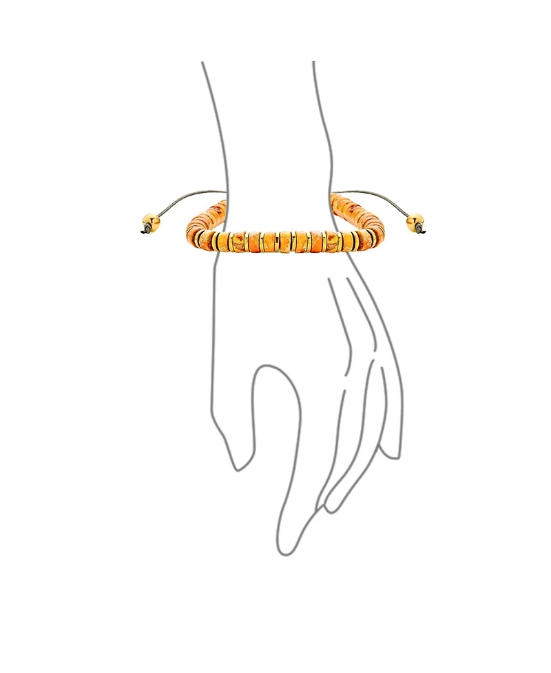 Bling Jewelry Natural Stone Retro Chakra Bolo Bracelet Adjustable