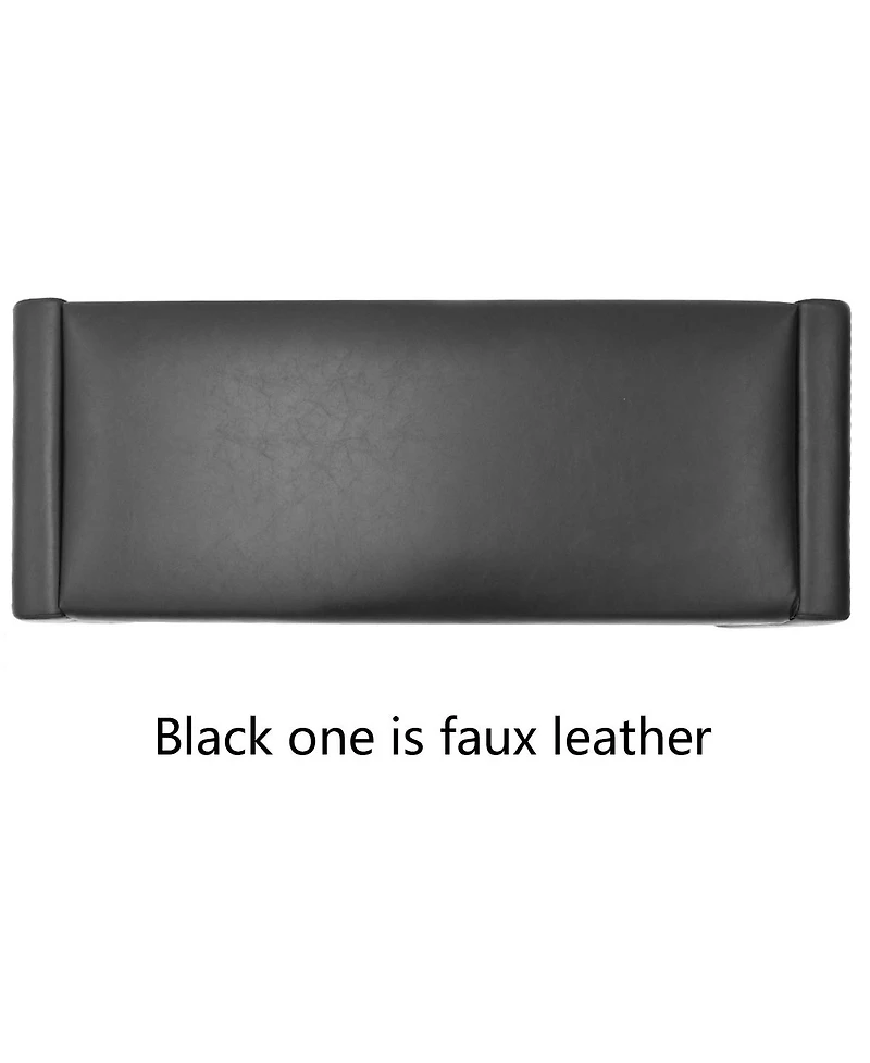 47" Faux Leather Upholstered Bedroom Waterfall Benches-Maison Boucle