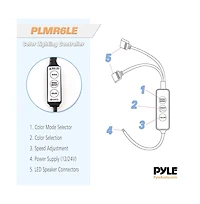 Pyle 6.5" Waterproof Marine Speakers with Led Lights - 150 Watt, Black