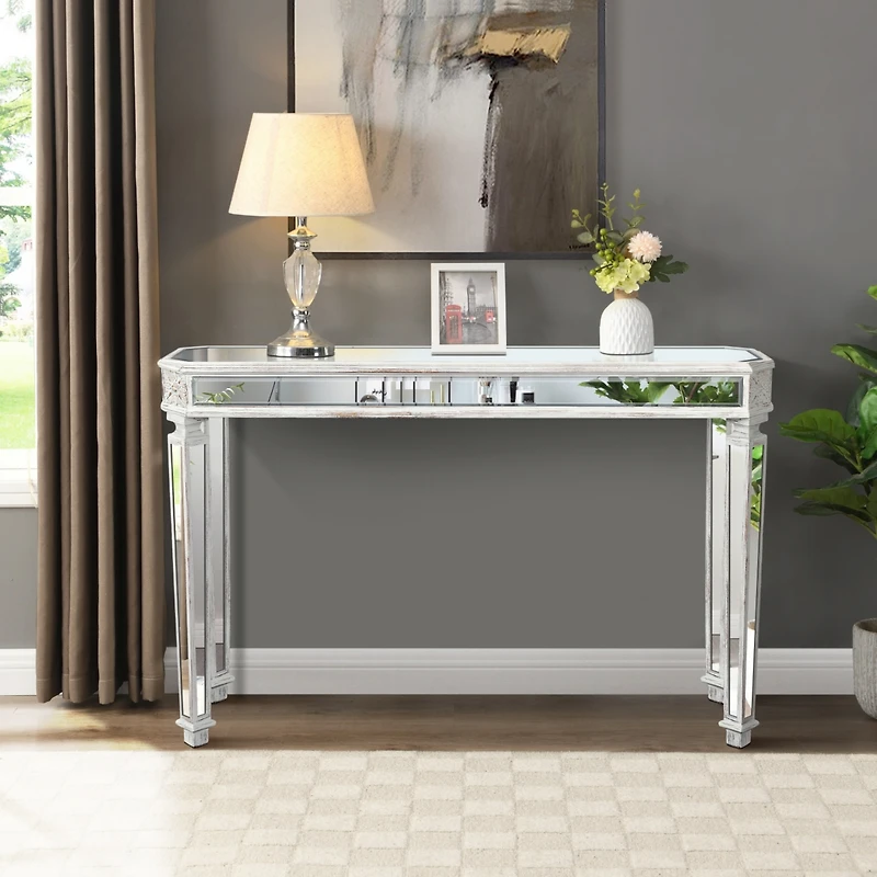 Streamdale Furniture Streamdale Vintage Carved Mirror Console Table