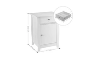 Slickblue Single Door Bedside Cabinet with Drawer Compact Nightstand for Bedroom Storage Solutions