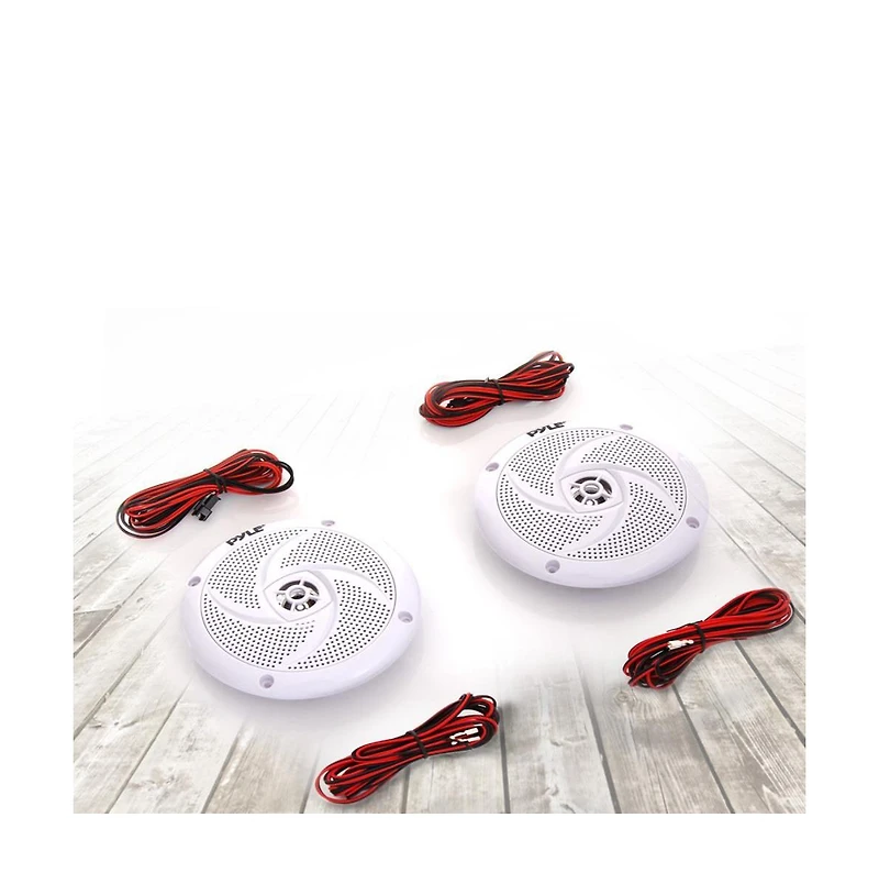 Pyle 4" Waterproof Marine Led Speakers - 100W, Low-Profile, Blue Led, 2-Way (PLMRS43WL)