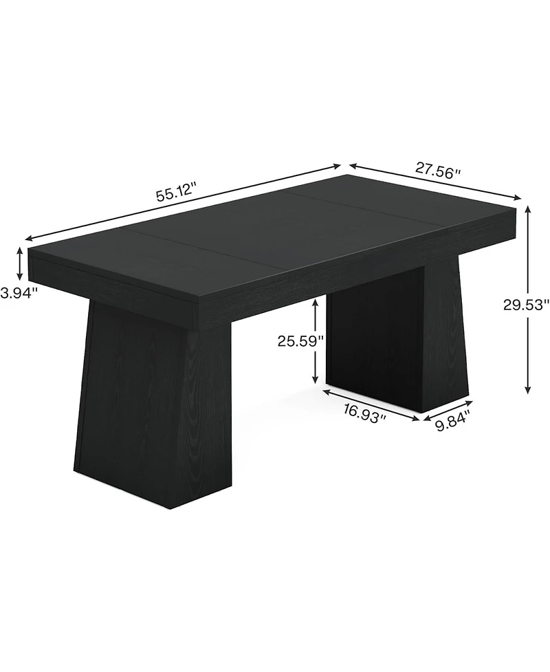 Tribesigns 55-Inch Dining Table for 4-6, Rectangular Room with Sturdy Legs, Wood Kitchen Dinner Room, Kitchen, Home