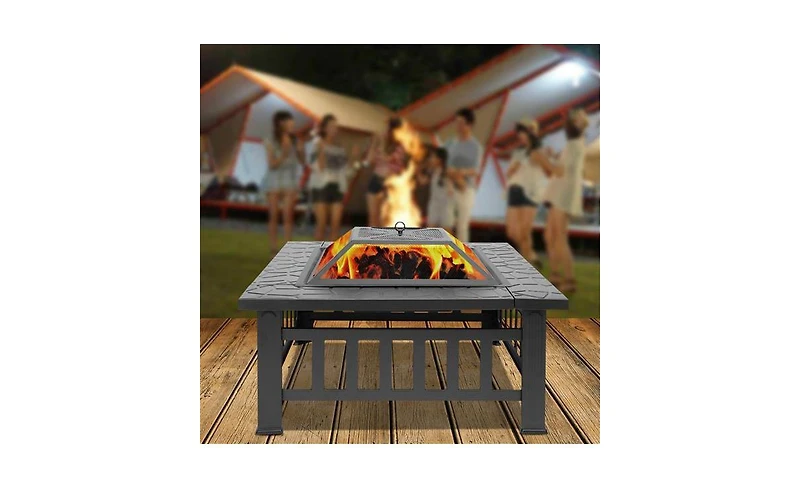 Slickblue Portable Metal Fire Bowl for Courtyard – Complete with Accessories