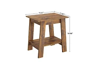 gaomon End Table, Small Side Table, Set of 2 Nightstand with 2-Tier Storage Shelf, Wood Bedside Table, Narrow Side Table Living Room